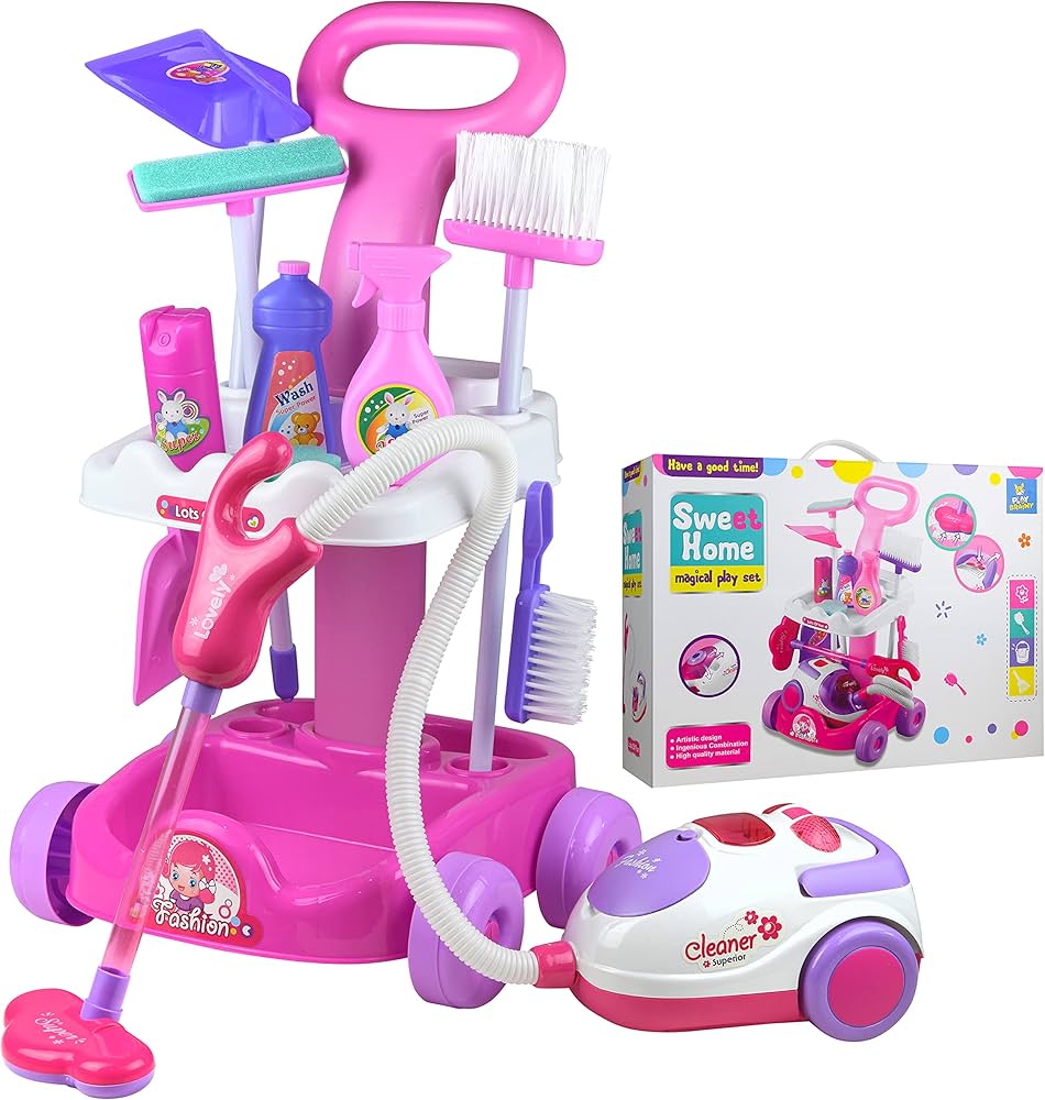 Kids Cleaning Set – Educational, Pretend Play Toy with Vacuum, Mops, Brushes & Interactive Sound - Ages 3+