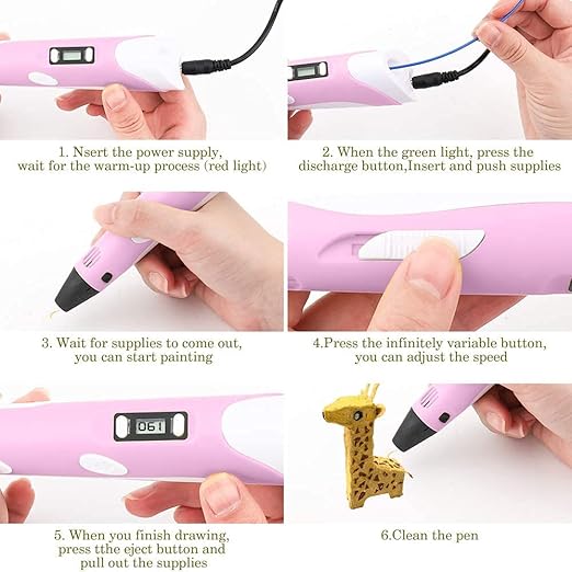 3D Printing Graffiti Pen with LCD Display | Adjustable Temperature 3D Drawing Pen | Creative Art Tool for Kids & Adults