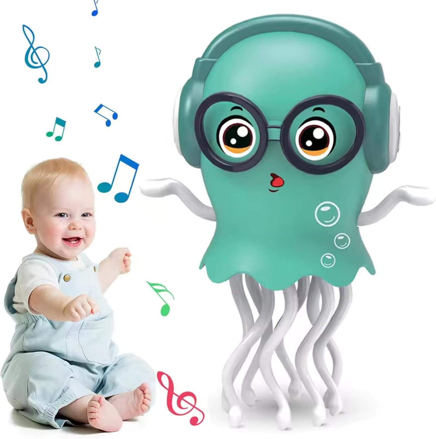 Twist Jellyfish Musical Bump & Go Toy for Kids | Light-Up Moving Toy with Music | Sensory Toy for Toddlers