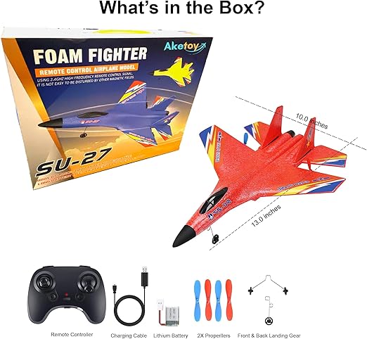 Remote Control Airplane for Kids & Beginners | RC Plane with Gyro Stabilization, 2.4GHz Control & Long Flight Time