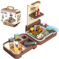 Kids Kitchen Playset Fast Food Hamburger Store | 3-in-1 Grocery Shop Briefcase with 41 PCS Play Food Set for Ages 3+