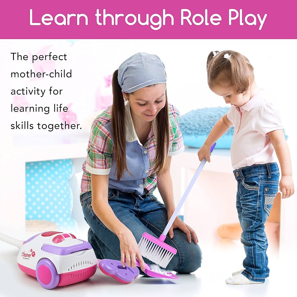 Kids Cleaning Set – Educational, Pretend Play Toy with Vacuum, Mops, Brushes & Interactive Sound - Ages 3+