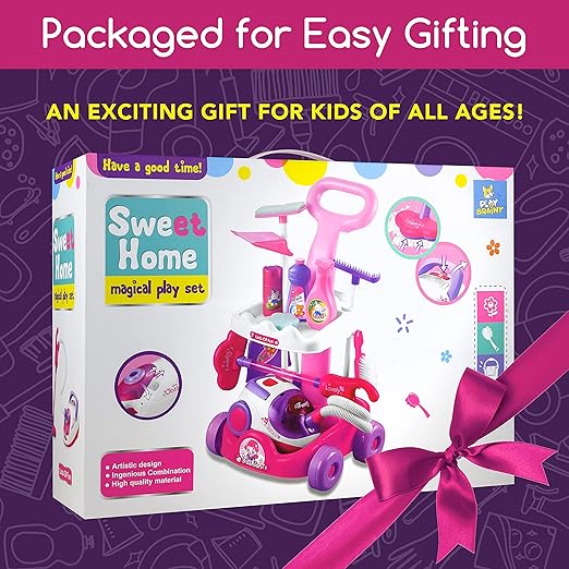 Kids Cleaning Play Set with Working Vacuum | Educational Pretend Cleaning Toy for Boys & Girls