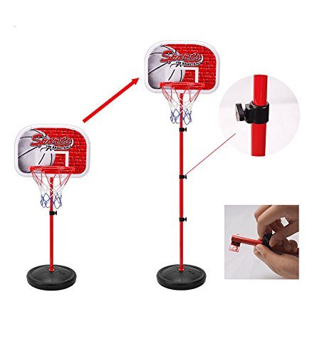 Kids Basketball Hoop Toy with Adjustable Height 2-4Ft for Ages 3+ Years