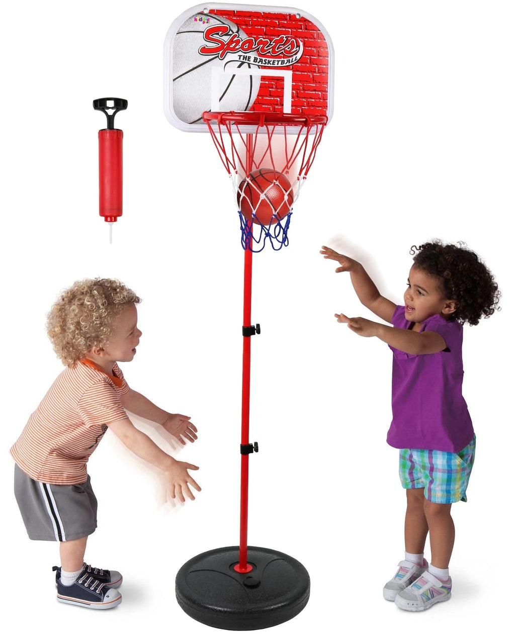 Kids Basketball Hoop Toy with Adjustable Height 2-4Ft for Ages 3+ Years