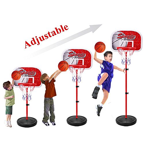 Kids Basketball Hoop Toy with Adjustable Height 2-4Ft for Ages 3+ Years