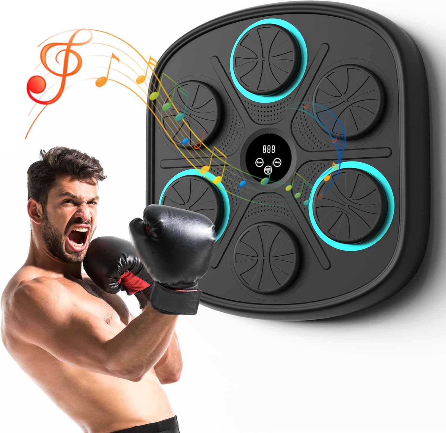 Intelligent Boxing Machine with Music - Smart Home Fitness Trainer for Cardio, Reflex & Full-Body Workout