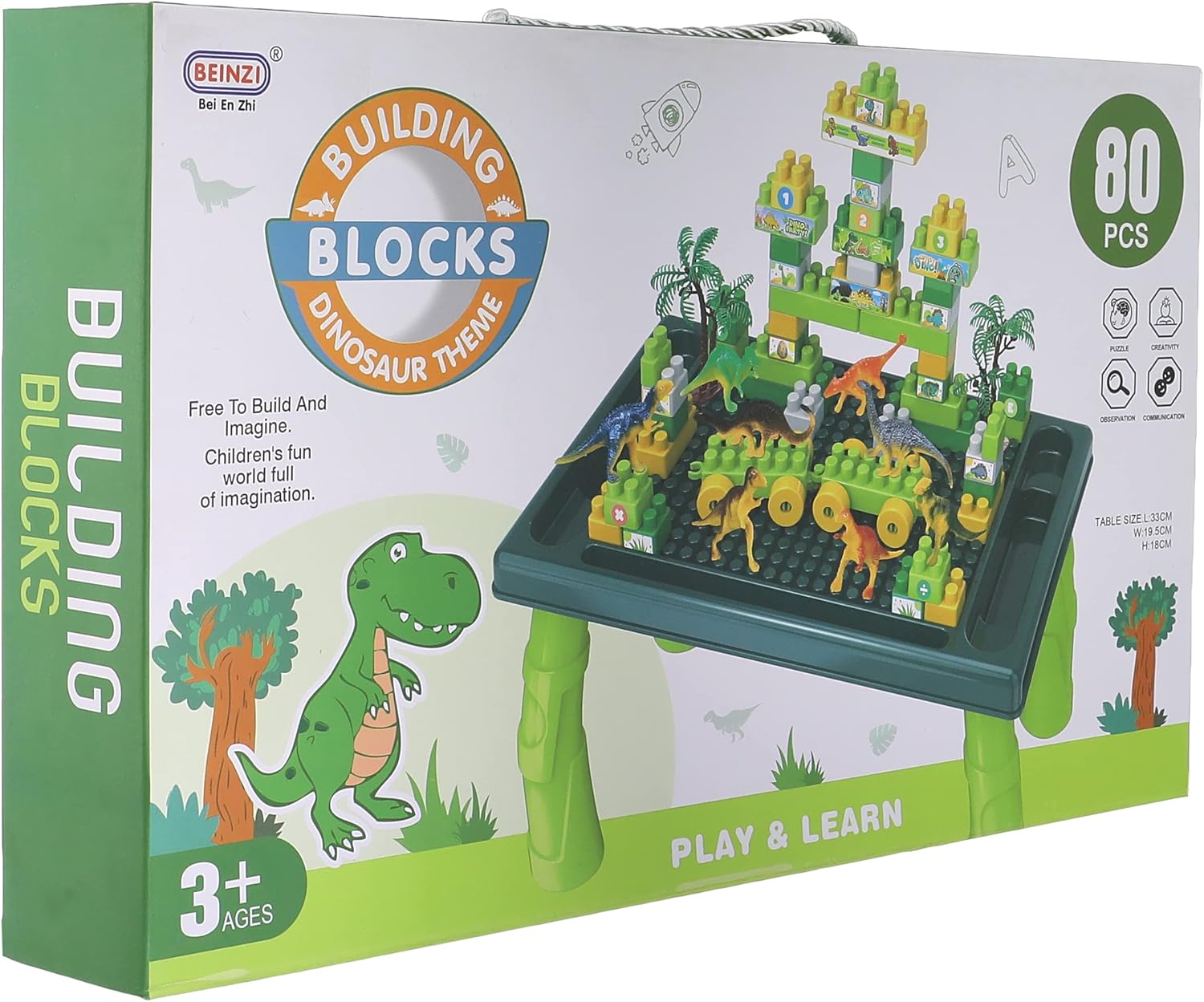 Kids Playing Blocks Set (80 Pieces) | Educational Building Blocks Toy for Creativity, Motor Skills & Learning