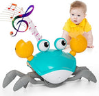 Crawling Crab Interactive Toy with Music & LED Lights - Obstacle Avoidance Electric Toy for Babies & Todlers - Safe Educational Crawling Toy