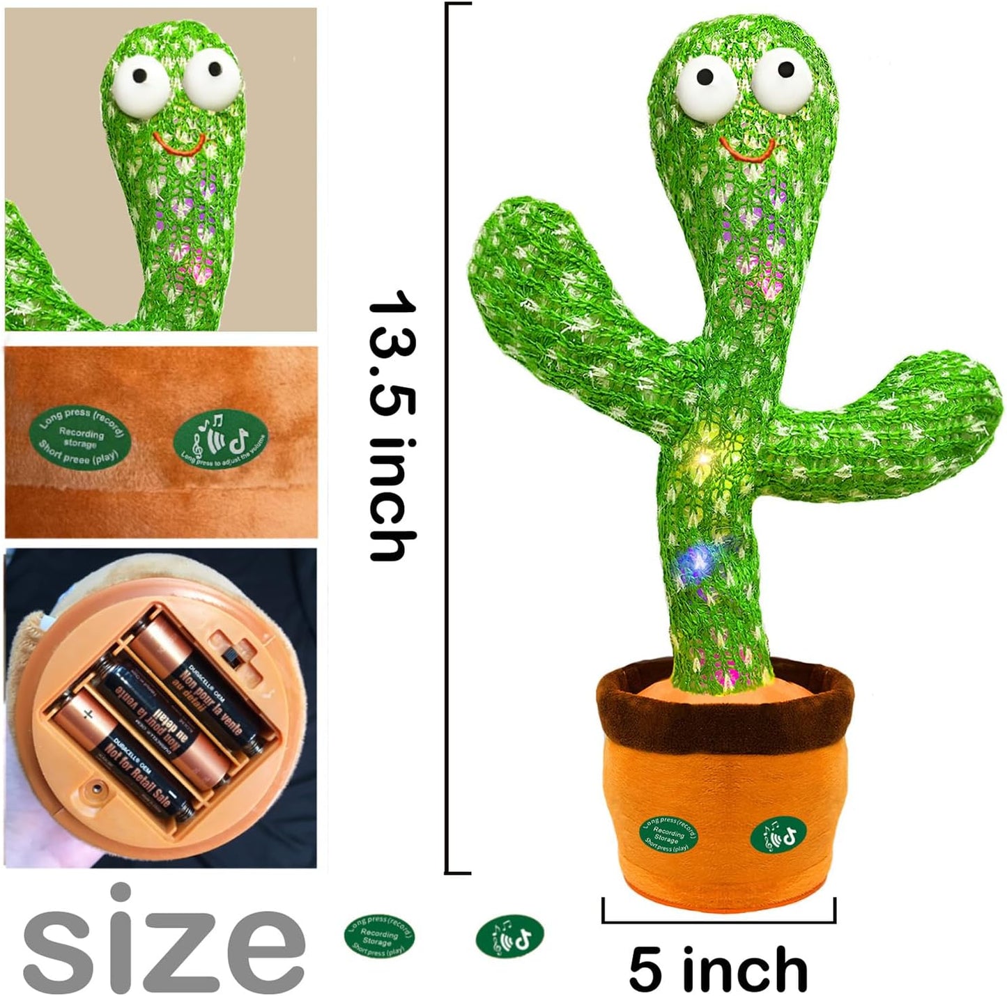 Interactive Dancing Talking Cactus Toy for Babies & Toddlers – Musical Plush Fun Toy - 6+ months