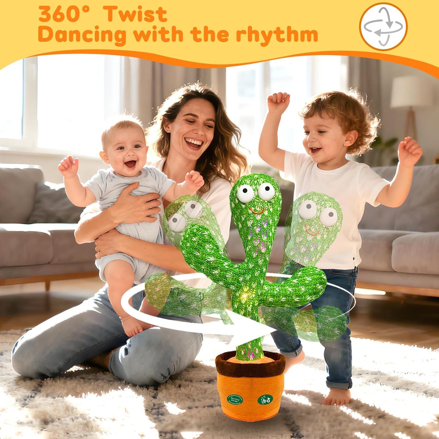 Interactive Dancing Talking Cactus Toy for Babies & Toddlers – Musical Plush Fun Toy - 6+ months