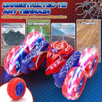 Remote Control Spider Stunt Car 360° | Double-Sided RC Flip Car with Superhero Design | High-Speed Stunt Toy for Kids 8+ Years