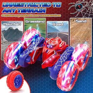 Remote Control Spider Stunt Car 360° | Double-Sided RC Flip Car with Superhero Design | High-Speed Stunt Toy for Kids 8+ Years