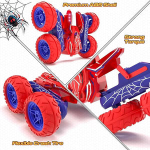 Remote Control Spider Stunt Car 360° | Double-Sided RC Flip Car with Superhero Design | High-Speed Stunt Toy for Kids 8+ Years
